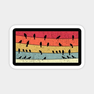 Vintage Retro Birds On A Wire Bird Lover Gifts Magnet