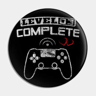 Level 3 complete 3rd Wedding Anniversary Video Gamer Pin