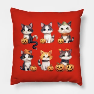 Cats, Pumpkins, and Halloween Hugs Pillow