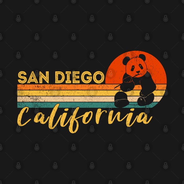 San Diego Retro Panda Zoo California Vintage by StarMa