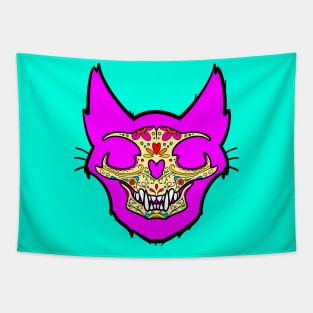 Los Muertos Cat Tapestry