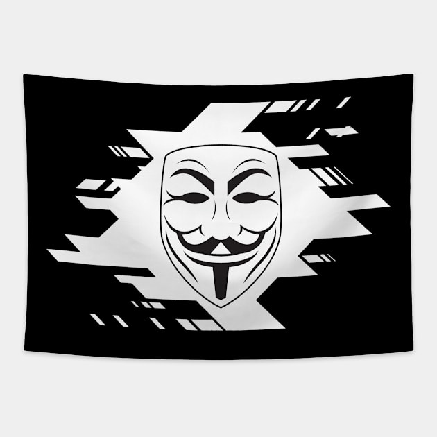 Anonymous (white version) Tapestry by Wolfano