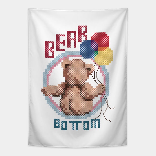 Bear Bottom Cross Stitch Tapestry by inotyler