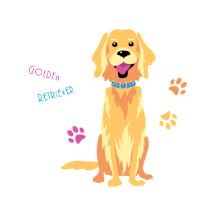 Sketch Funny dog Golden Retriever T-Shirt