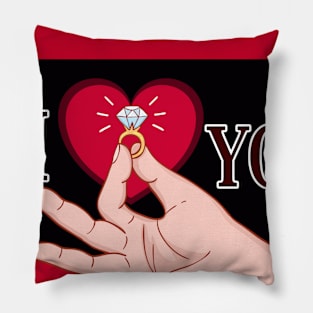 i love you marry style Pillow