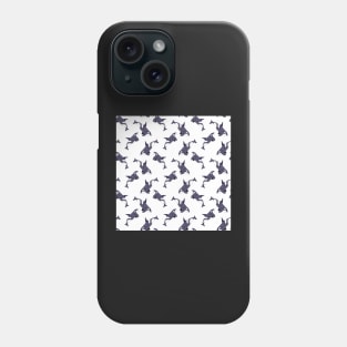 Watercolor monochrome pattern with orca Phone Case