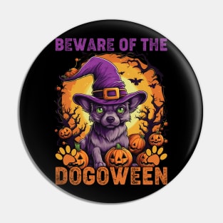 Beware the Dogoween Witch Pup! Pin