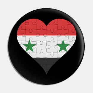 Syrian Jigsaw Puzzle Heart Design - Gift for Syrian With Syria Roots Pin