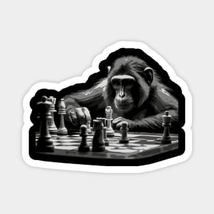 intelligent monkey plays chess Magnet