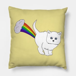 Cat Fart Rainbow Pillow