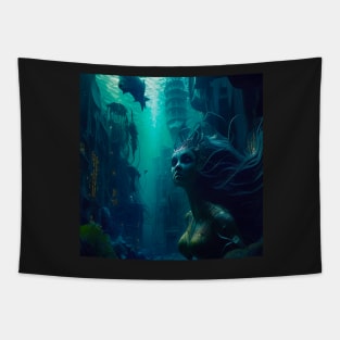 Futuristic Mermaid 2 Tapestry