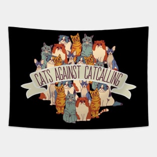 Cat againts catcalling  - center Tapestry