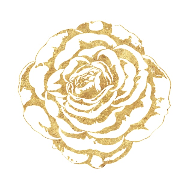 Elegant romantic gold rose by InovArtS