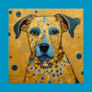 Blue and Gold Klimt Dog T-Shirt