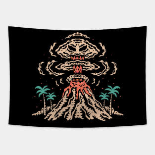 Volcano Skull Explosion Tapestry