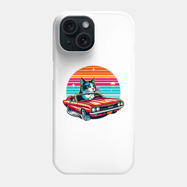 Funny Cat driving a car Phone Case by Vehicles-Art