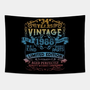 34 Years old Vintage 1988 Limited Edition 34th Birthday Tapestry