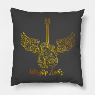 Worship leader - Golden Guitar with Wings Pillow