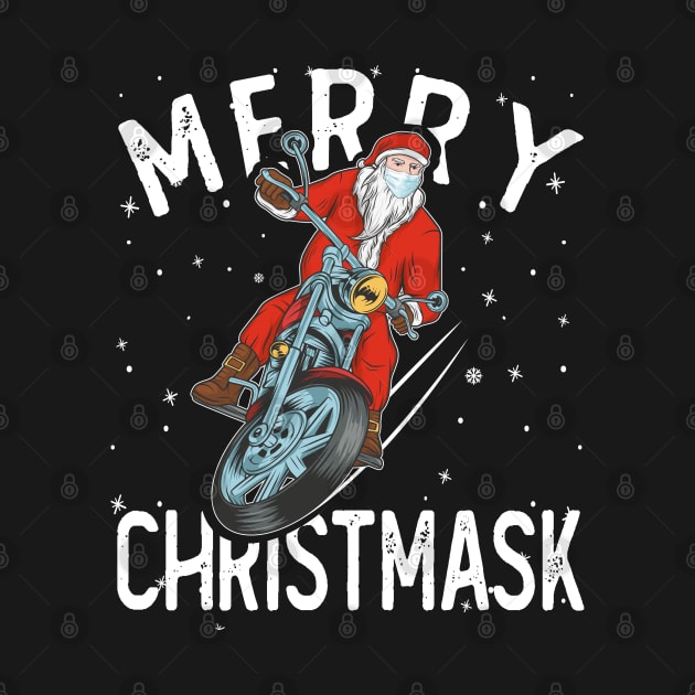 Motorcycle Hipster Santa Face Mask 2020 Merry Christmask by Kawaii_Tees