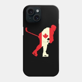 Canadian Maple Leaf Ice Hockey Player Phone Case