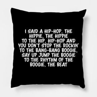 Old School Hip Hop Rap Lyric Pillow