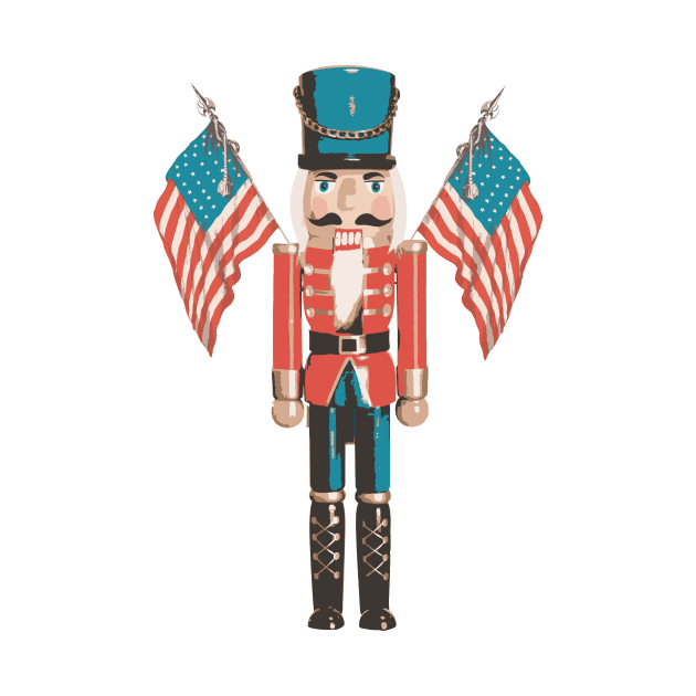 The patriotic nutcracker, vintage Christmas, American flag, usa gifts for friends and family by Vintage Fandom