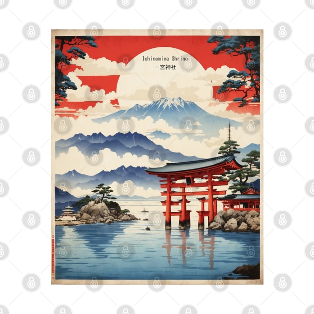 Itsukushima Shrine Japan Vintage Poster Tourism by TravelersGems