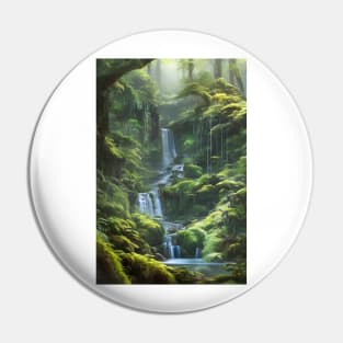 Waterfalls in a Greenish Forest Pin