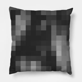 Pixels - black & grey Pillow