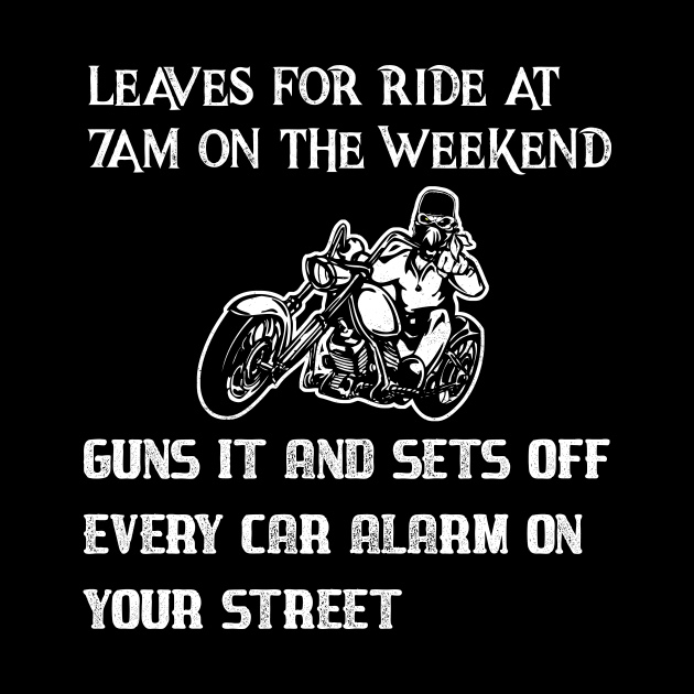 Funny biker t shirt featuring car alarm by Antzyzzz