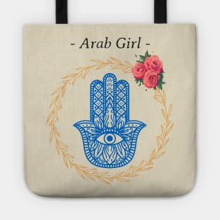 Arab Girl Hamsa evil eye Tote