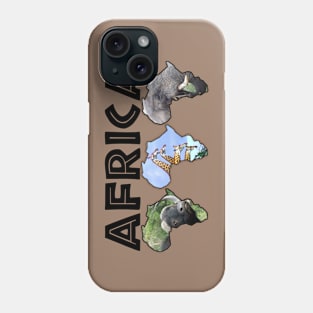 African Wildlife Continent Collage Trio Phone Case