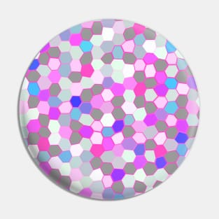 Colorful Light Pink, Purple, Blue, Grey and White Mosaic Pin