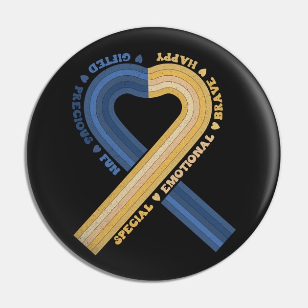 Down Syndrome Awareness Ribbon Pin by Mastilo Designs