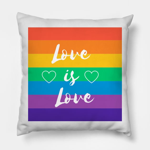 Love is Love LGBT Love Pillow by Liniskop
