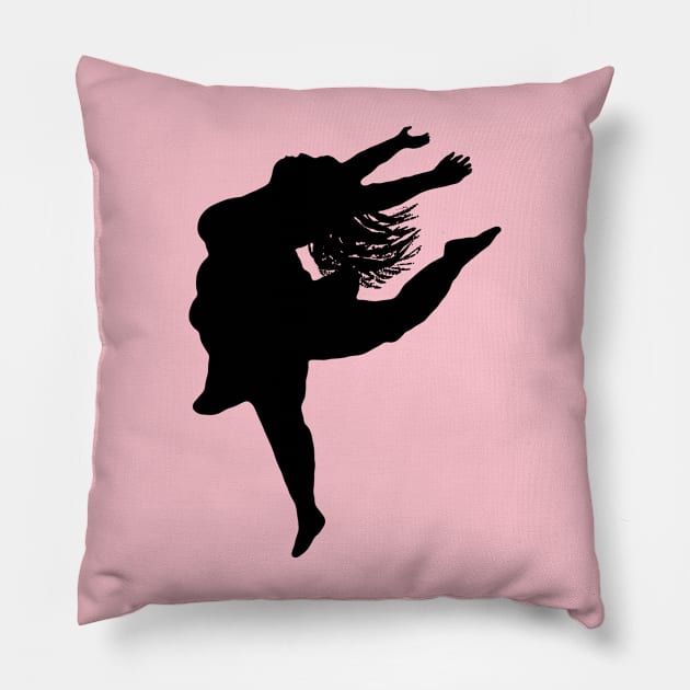 Dancing Woman Silhouette Pillow by Strangers With T-Shirts