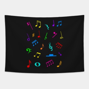 Musical Notes and Symbols Pattern Tapestry