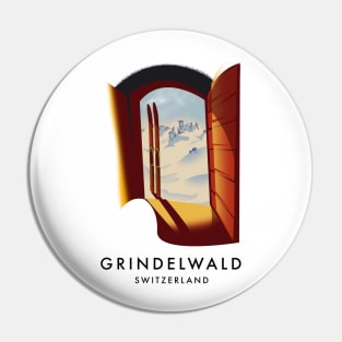 Grindelwald Switzerland ski poster. Pin