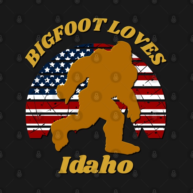 Bigfoot loves America and Idaho too by Scovel Design Shop