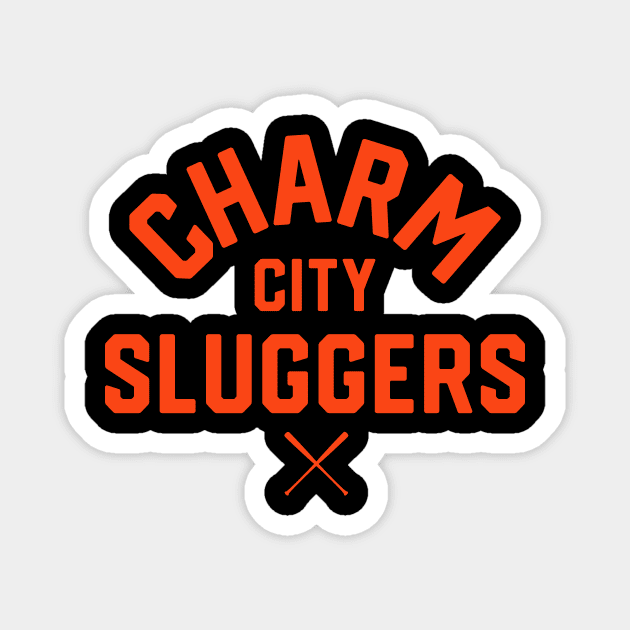 Baltimore 'Charm City Sluggers' Baseball Fan T-Shirt: Bold Design for the True Baltimore Baseball Enthusiast! Magnet by CC0hort