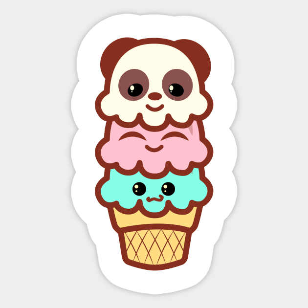 Icecream ice cream cone women shirt kawaii cute panda bear art party anime - Ice Cream - Sticker | TeePublic Icecream ice cream cone women shirt kawaii cute panda bear art party anime - Ice Cream - Sticker | TeePublic