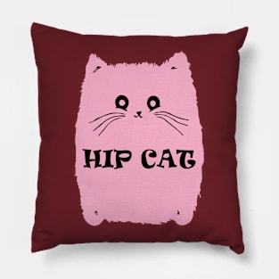 Cat hip hop pink funny Pillow