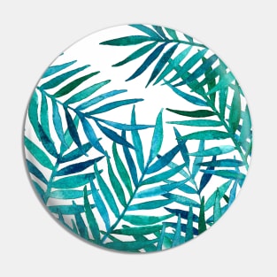 Watercolor Palm Leaves on White Pin