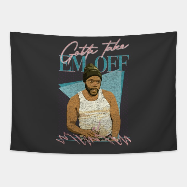 Z Gotta take em off - Retro Design Tapestry by Sunny Legends