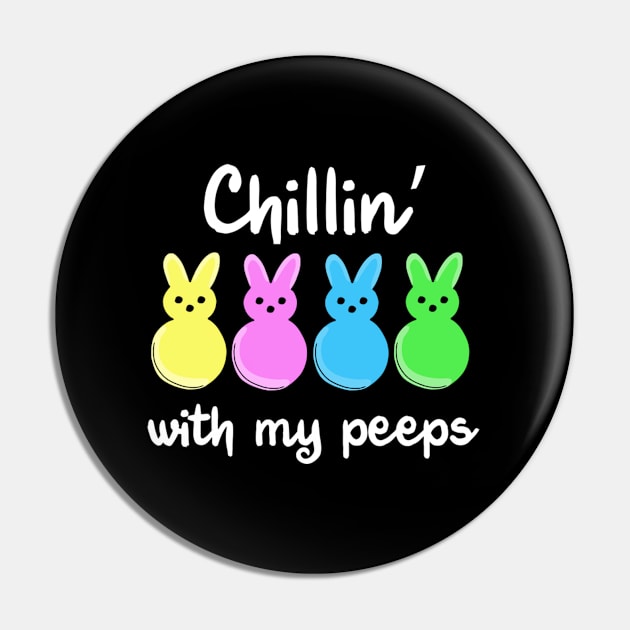 Chillin With My Peeps Easter Day Bunny Egg Ears Pin by SperkerFulis