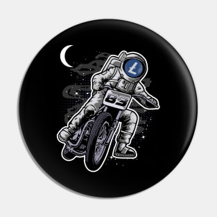 Astronaut Motorbike Litecoin Lite Coin LTC To The Moon Crypto Token Cryptocurrency Wallet Birthday Gift For Men Women Kids Pin