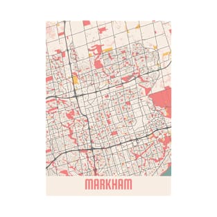 Markham - Canada Chalk City Map T-Shirt