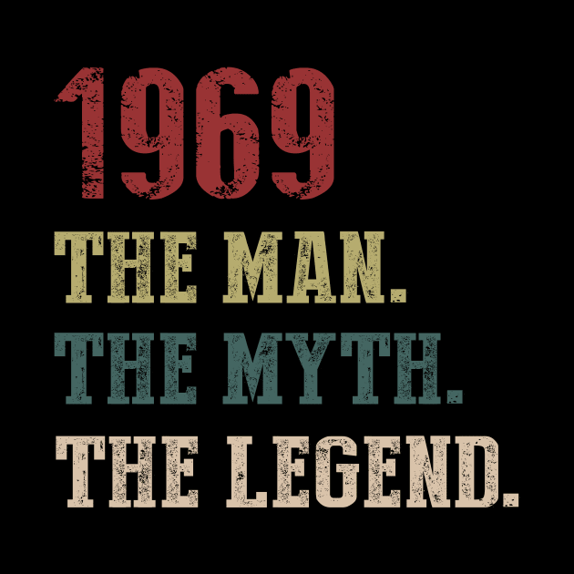 Vintage 1969 The Man The Myth The Legend Gift 51st Birthday by Foatui