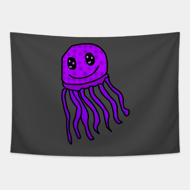 Purple Poke Dot Jellyfish Tapestry by Usagicollection