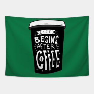 Life Begins After Coffee Tapestry